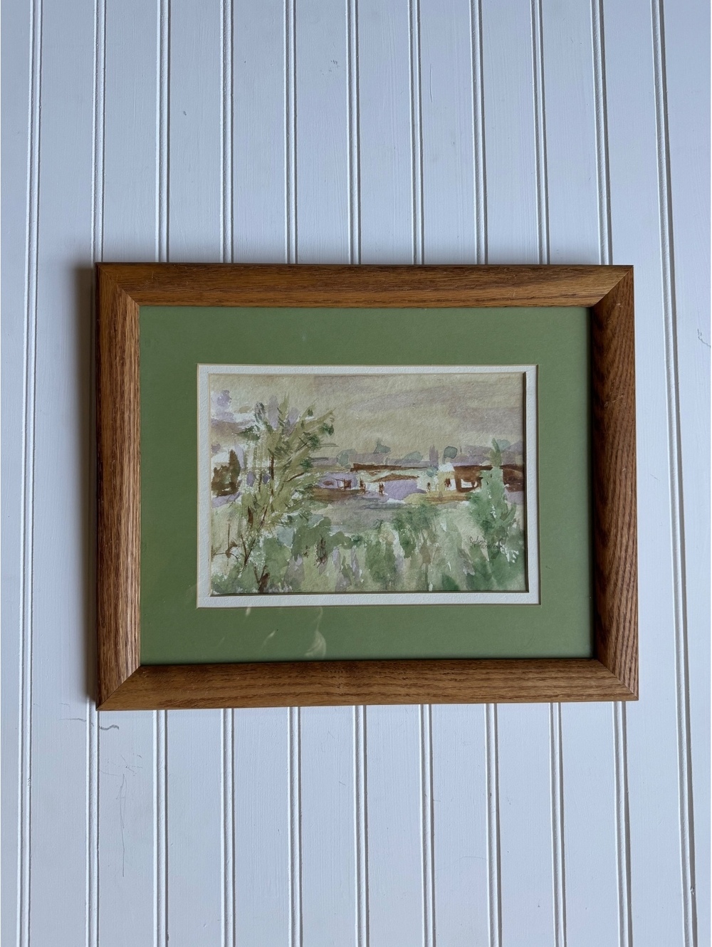 Vintage Original Watercolor Painting New Mexico Town Colorado Landscape Signed